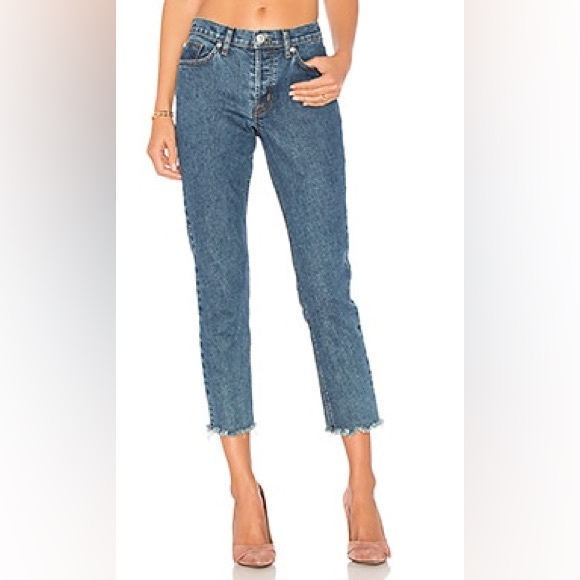 Hudson Luxe Crop Riley Fray Hem in Black - Picture 2 of 2